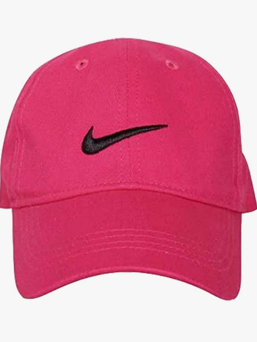 Nike baby infant 100% cotton Baseball Cap  - Pink & black logo. Adjustable velcr